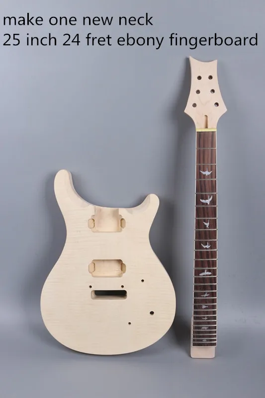 25 Inch New High Quality Unfinished Electric Guitar Neck Guitar Body Solid Wood Body