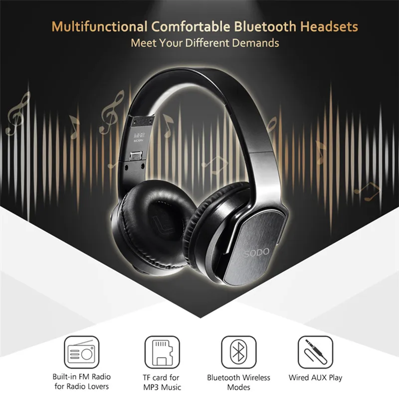 Bluetooth наушники 2 в 1 складные NFC Hi Fi с микрофоном|Наушники и гарнитуры| |