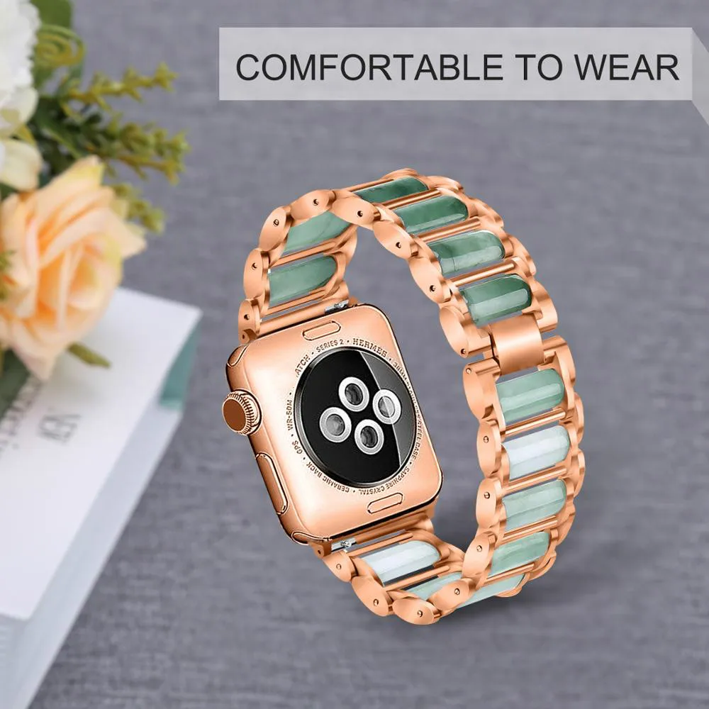 Модный ремешок для часов apple watch series 5/4/3/2/1 зеленый нефритовый браслет iwatch band