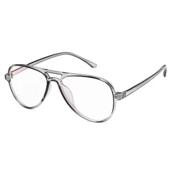 Fashion Vintage Clear Glasses Unisex Eyewear with Transparent Lens (Grey)