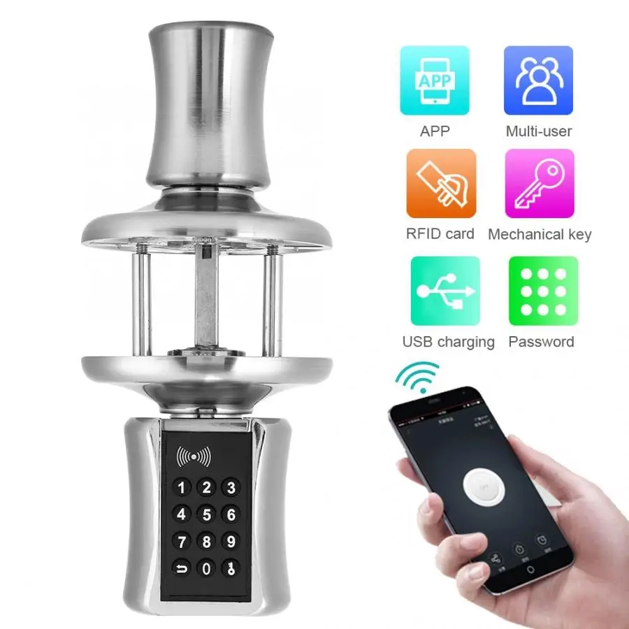 Smart Security Anti-Theft APP Keyboard Password Electronic Lock Cylinder with - 4000170918305