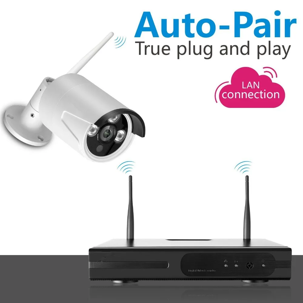 4CH NVR Wi-Fi система 4CH 5MP CCTV(2560x1920) Wifi камера система видеонаблюдения Комплект H.265 беспроводной штекер и воспроизведение аудио записи