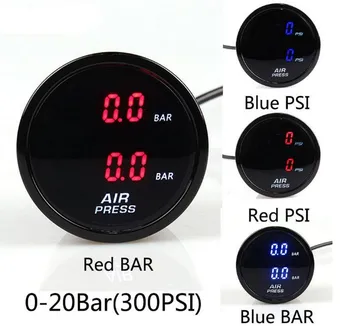

2 inch Car Dual Digital Display Air Turbo Boost Gauges RED PSI Car Pressure Gauge Pneumatic Shock Absorber Pressure Gauge