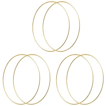 

10 Inch Metal Hoops Craft Dream Catcher Ring Wreath Floral Macrame Rings for Dream Catcher, Crafts 6 Pack