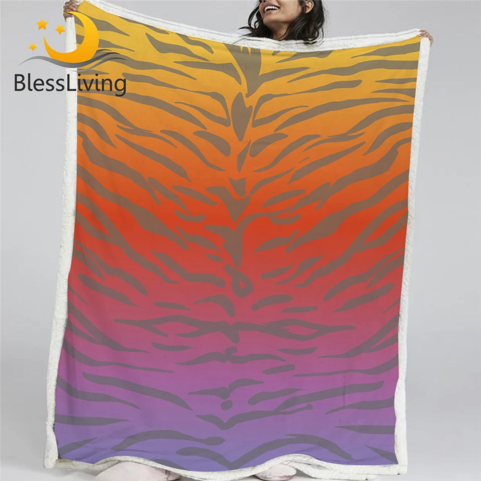 

BlessLiving Leopard Pattern Bed Blanket Stylish Soft Blanket Microfiber Bedding Purple Red Yellow Throw Blanket Dropship 150x200