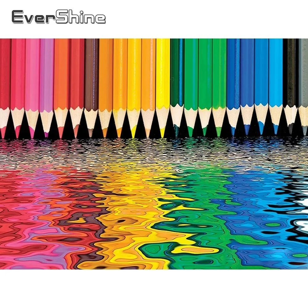 EverShine 5D Diamond Painting Full Drill Square Scenery Embroidery Rhinestones Pictures Display Pencil Art | Дом и сад