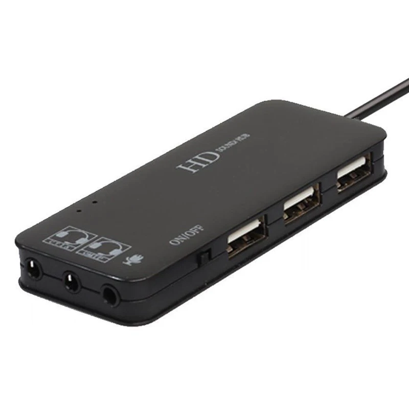 USB 2 0 внешний интерфейс 7.1CH звуковая карта 3 порта 0/гарнитура/микрофон