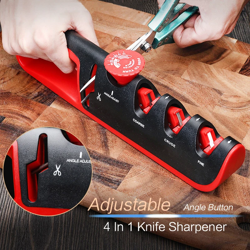 4 In 1 Knife Sharpener Grind Scissor Multifunctional Grindstone Angle Adjustable knives Whetstone Professional Sharperning Tool | Дом и сад