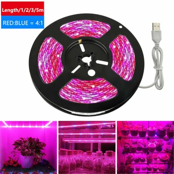 

USB SMD 5050 LED Strip Grow Light Lamp Full Spectrum For Plant Veg / DC 5V 4:1 USB LED Grow Strip Lights