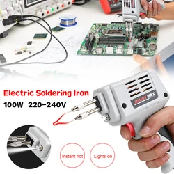 Fer à souder électrique, pistolet à Air chaud, outil de soudage manuel avec fil à souder, Kit d'outils de réparation EU 220V 100W 