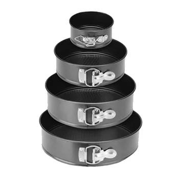 

12-24cm Round Cake Mold Carbon Steel Non-Stick Lock Buckle Cakes Removable Bottom Pull Buckle Tray Kitchen Utensil Baking Tool