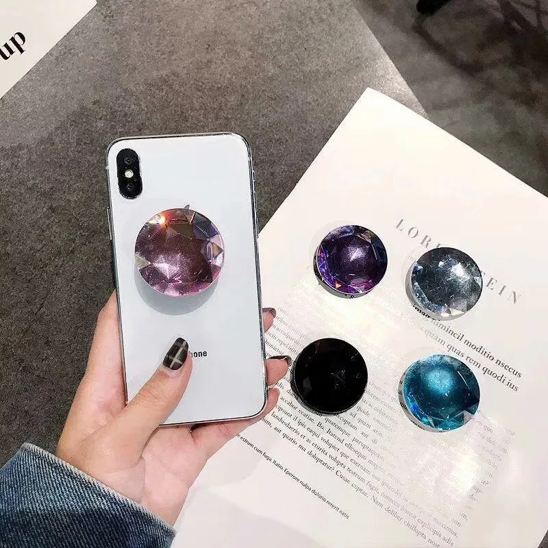 

Luxury crystal smart phone and tablet foldable mobile phone stand mobile phone universal finger ring stand