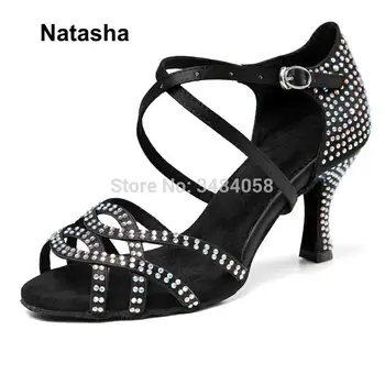 

Natasha Adult Diamond Dance Shoes GB Latin Dance Shoes High School Heel Black Shoes