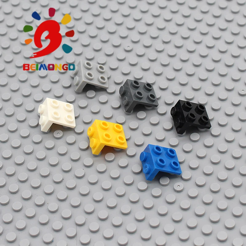 Free Shipping!BEIMONGO Building Blocks Angle Plate 1x2/2x2 100PCS Bracket Intelligent DIY Kids' Toys can be compitabled