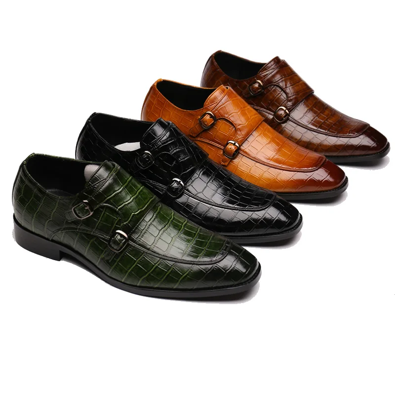 2021 Men Dress Shoes Handmade Paty Wedding Shoes Men Flats Leather