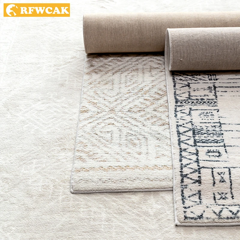 

Nordic Soft Carpet Moroccan Black And White Geometric Net Red Non-slip Living Room Mat Coffee Table Painting Bedroom Bedside