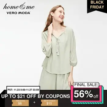 

Vero Moda New Women's Fringed Neckline Balloon Sleeves Pajama Tops | 3191P9502
