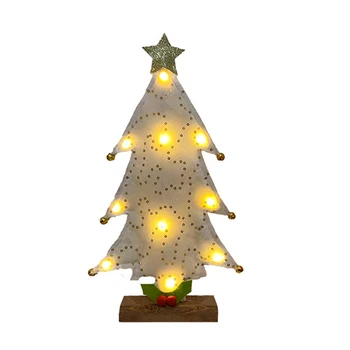 

Ornament Art Craft Holiday Photo Prop Office Home With LED Light Hotel Party Festival Mini Christmas Tree Desktop Decoration