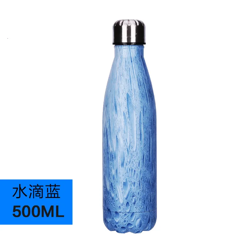 Borraccia Termica Bottiglia Acciaio Acqua Bottiglie Termiche Borracce In Inox Boraccia Sport steel Chilly Bottle - Цвет: Темно-синий