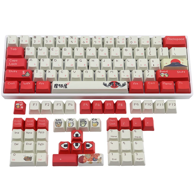 Keycaps de Izakaya Keycap Chave Perfil Elemento Japonês Tintura Sublimação Cereja mx Teclado Mecânico Chave-boné Pbt 108 Oem - Imagem 2