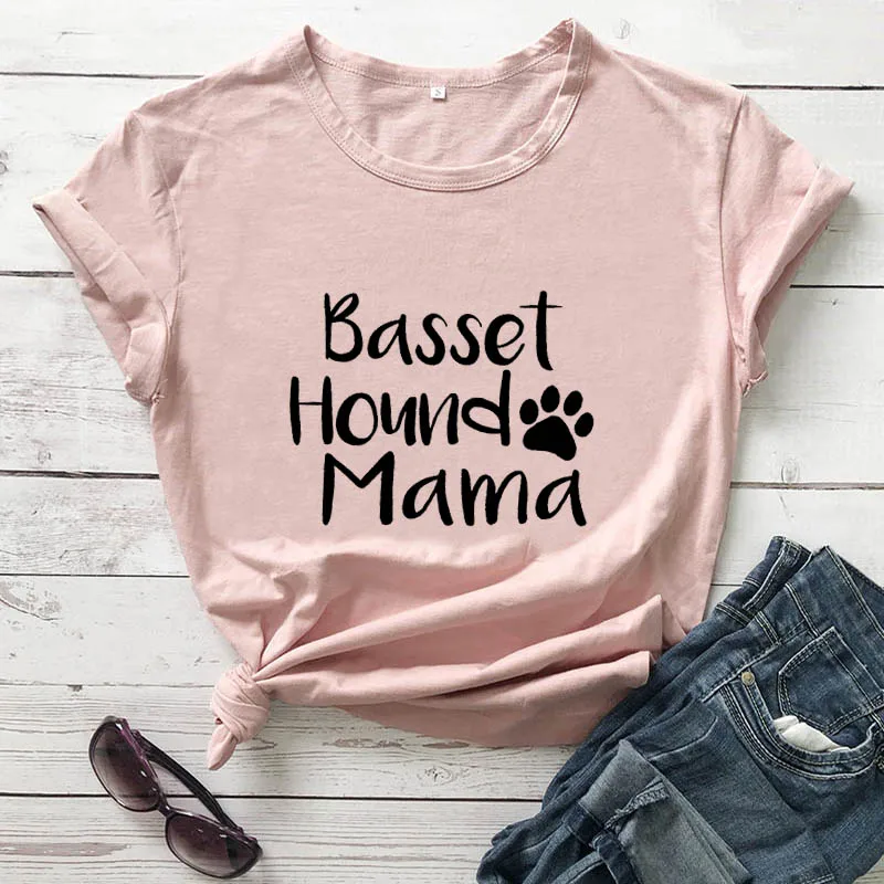 Basset Hound Mama, Новое поступление, женская летняя забавная Повседневная футболка из хлопка, футболка для мамы и собаки, подарок для любимой собаки