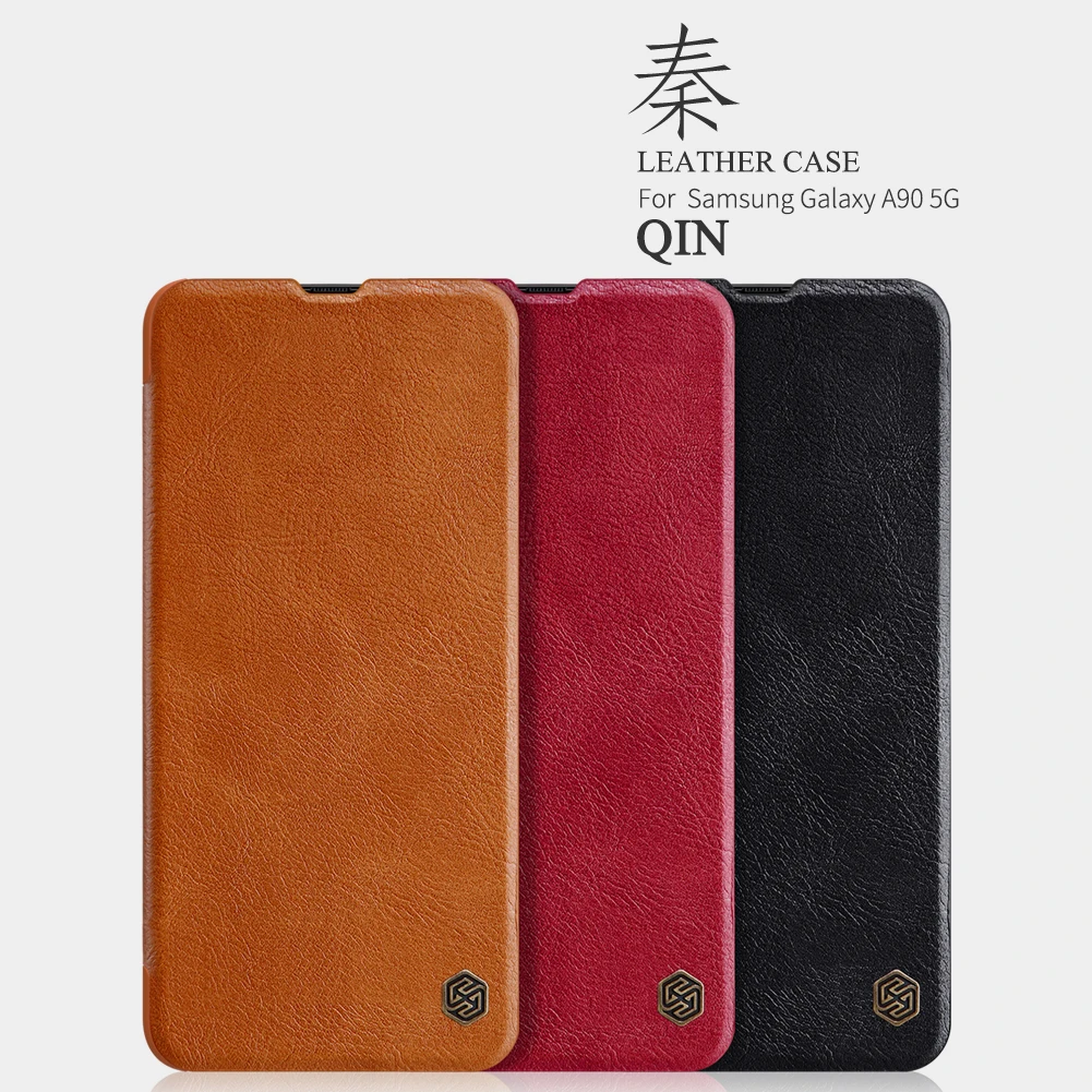 Nillkin Qin кожаный чехол Обложка для samsung A50s A30s A90 5G A10s A20e A60 S10 S10e A8s A40 A70 M10 M20 M30 J4 Core Примечание 10 плюс