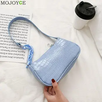 Tanie Torebki Damskie Casual Akrylowy łańcuszek Lady PU Leather Codzienne Torby Na Ramię Torby Młodzieżowe Damskie Prosta Uniwersalna Torba