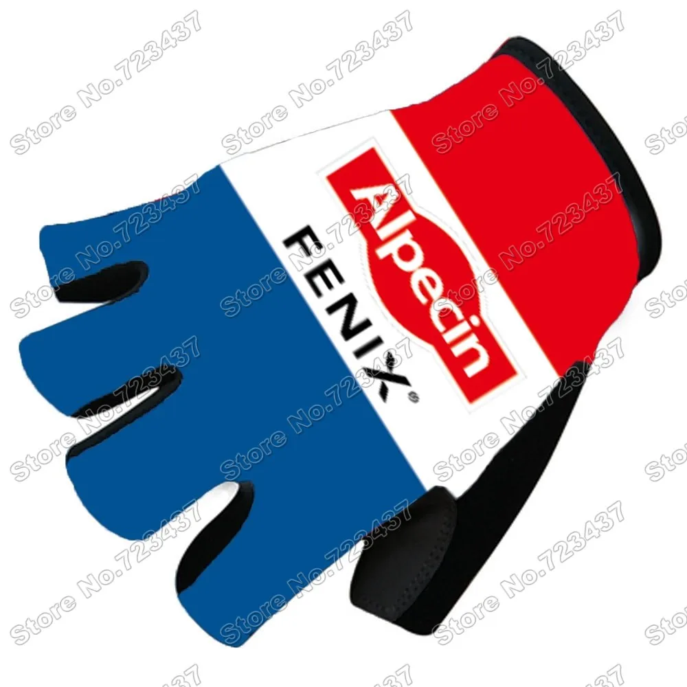 2021 Alpecin Fenix Cycling Gloves World Champion Netherlands Bicycle Jersey Gel Half Finger Bike Glove MTB Fietshandschoen | Спорт и