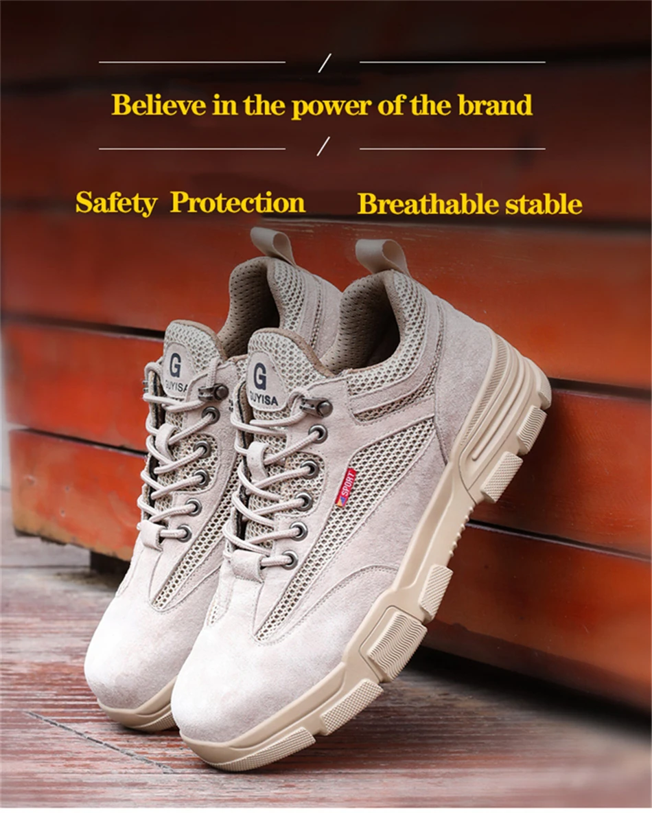 Безопасная Мужская обувь; износостойкая, устойчивая к прокалыванию, дышащая, удобная, износостойкая, со стальным носком, Рабочая обувь