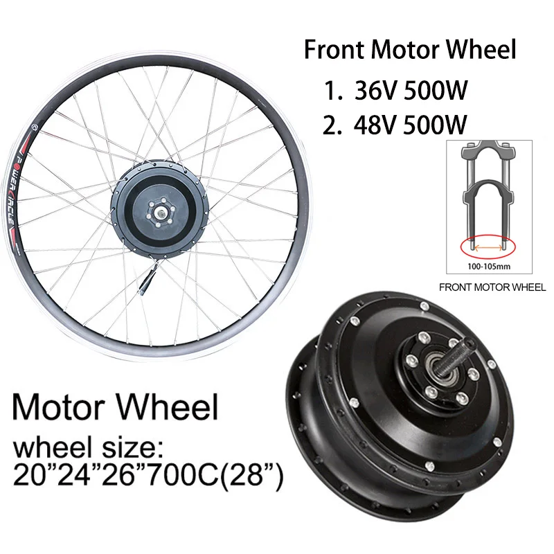 Электрический велосипед конверсионный комплект 20-28 дюймов 700C Электрический велосипед конверсионный комплект 48 В 350 Вт передний привод колесо литиевый аккумулятор для электровелосипеда