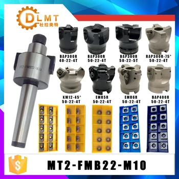 

MT2 FMB22 M10 Shank BAP300R 400R EMR5R 6R KM12 50 22 Face Milling CNC Cutter + 10pcs APMT1604 1204 10T3Inserts For Power Tool