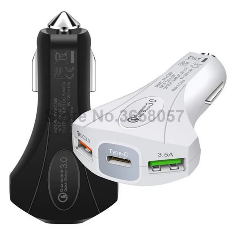 200 шт./лот 5V 3.5A Dual USB Quick Charge 3,0 Автомобильное зарядное устройство для i phone 11 X XS MAX в розничной упаковке