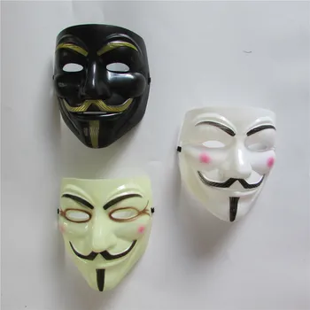 

6pcs sell Party V for Vendetta Mask Anonymous Guy Fawkes Fancy Dress Adult Costume Accessories Cosplay Masks