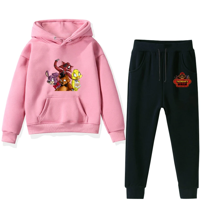 

Winter Girl Clothes Boys Girls Sweatshirts Set Five Nights At Freddy Print hoodie Kids Baby Cotton Hoodies + Pants 2Pcs/Sets
