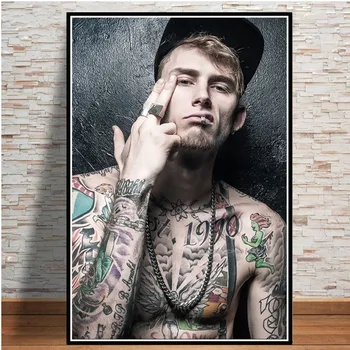 

New Machine Gun Kelly Rapper Hip Hop Music Singer Star Poster Painting Art Wall Pictures For Living Room Home Decor картины