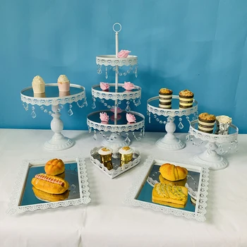 

Cake Stand, Cupcake Display Supplies Tray Plate for Decorative Party white
