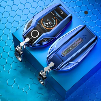 

TPU With Number Plate Car Key Case Key Cover For BMW 6 7 Series 740 6 Series GT 5 530i X3 Display Key keychain Accessories New