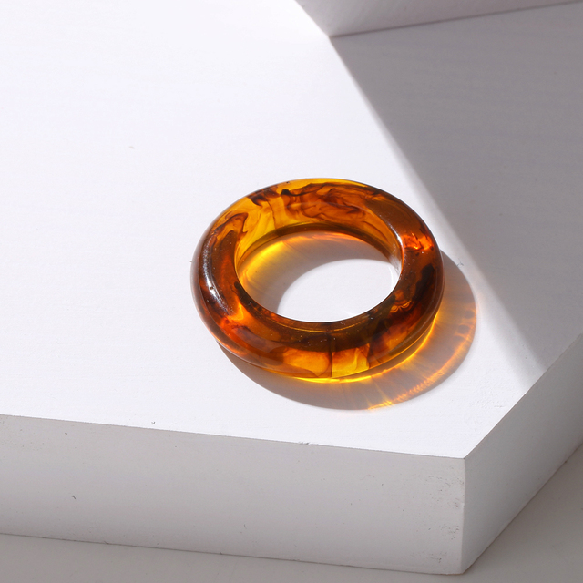 2021 New Transparent Resin Acrylic Rhinestone Colourful Geometric Square Round Rings Set for Women Jewelry Party Gifts