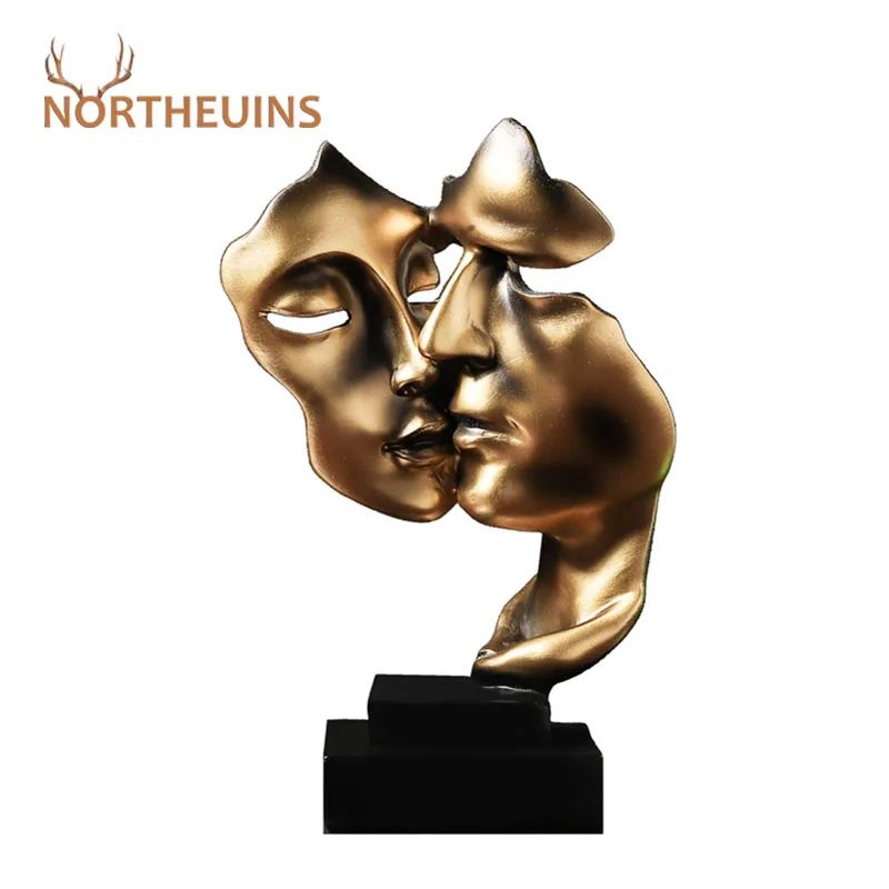 NORTHEUINS 27 см каучуковые поцелуи пара масок Фигурки для интерьера Скандинавская