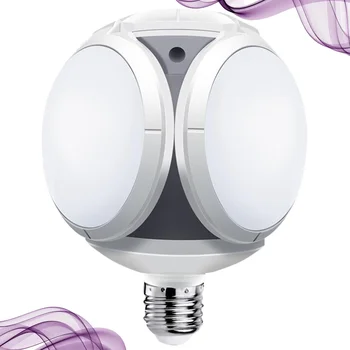 

1Pc LED Sphere Light Folding 360 Degree LED Football Light Garage Football Ligh(White)