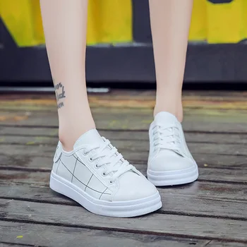 

2020 Spring fall new canvas shoes female girl plaid tie with hundred-set shoes