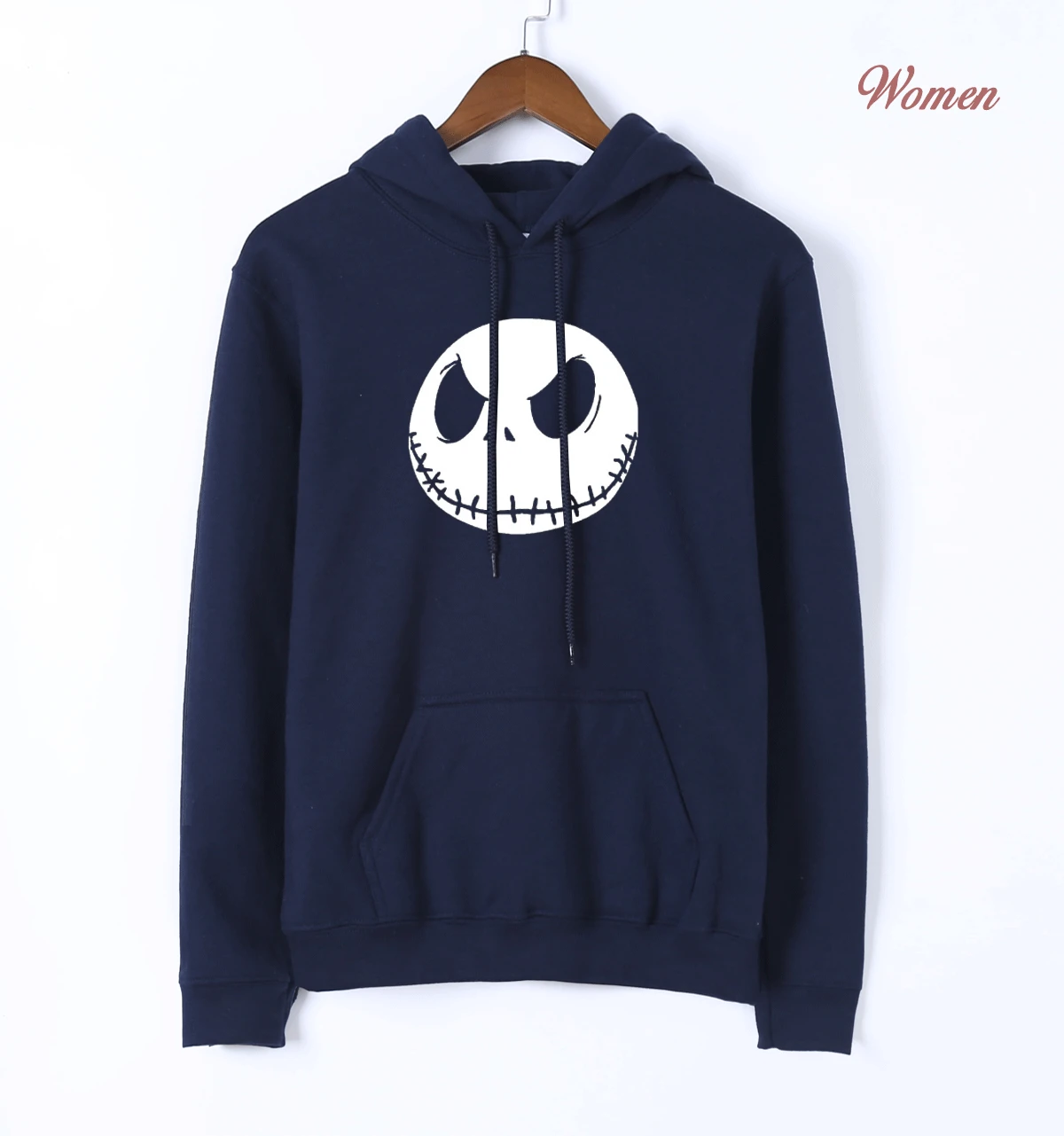 dark blue Забавные женские толстовки с принтом тыквы короля Джека Скеллингтона на Хеллоуин, весна-осень, толстовки с капюшоном в стиле аниме - Цвет: dark blue