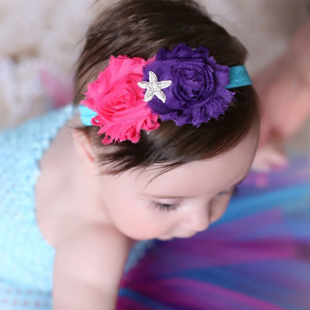 

Baby Girls Newborn Chiffon Flowers with Stone Headband Infant Top Turban Bebe Headwrap Infantil Photo Props Headwear Hairband