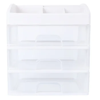

1PC Plastic Cosmetic 2 Layer Drawer Organizer Makeup Container Desktop Sundry Storage Case