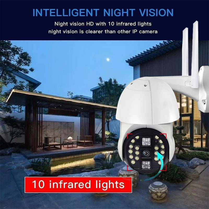 20LED диктофон двухстороннее аудио ночное видение двойные антенны IP66 Cam Домашняя безопасность узор наружный монитор камера видеокамера