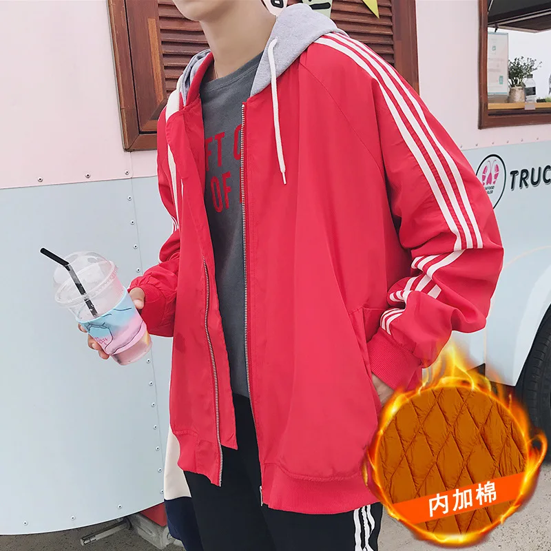 

Men Hooded Casual plus Velvet Jacket