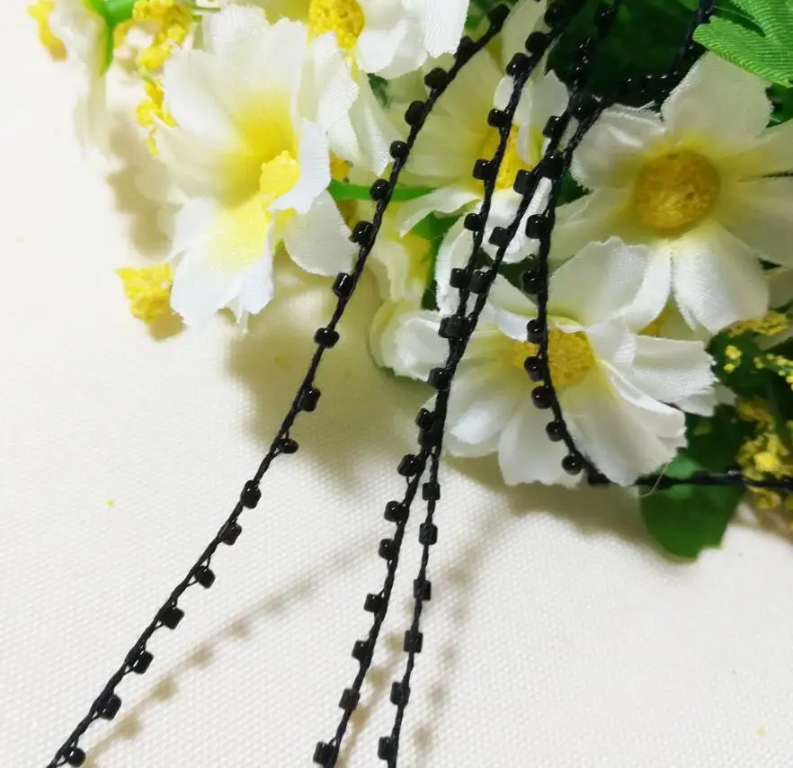 Хит продаж 1 м кружевные Хрустальные Бусины черные бусины блестки ткань сделай