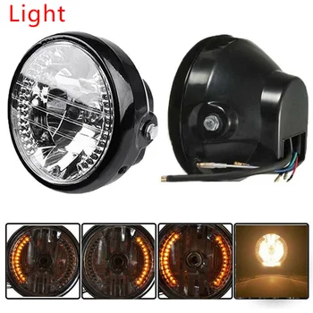 

Universal 7Inch Headlight Amber LED For Chopper Custom Cafe Racer Bobber+Bracket