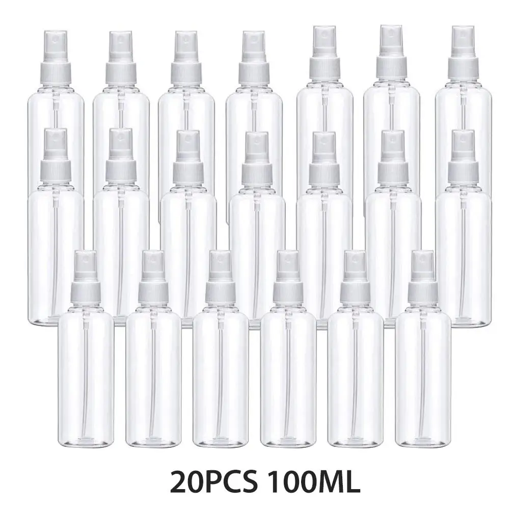 

20Pcs 100 ML Portable Empty Perfume Refillable Bottles Clear Plastic Spray Bottle Mist Pump Travel Perfume Atomizer Dropship