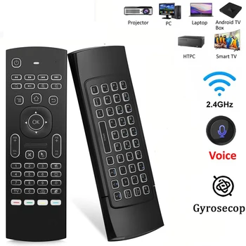 

MX3 Backlit Air Mouse Smart Voice Remote Control Pro 2.4G Wireless Keyboard IR Learning For Android 9.0 TV BOX Android 10